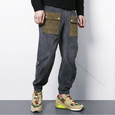 Klepht co japanese retro patch work multi pocket casual jogger pants - Thumbnail 4