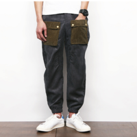KLEPHT CO JAPANESE RETRO PATCH WORK MULTI POCKET CASUAL JOGGER PANTS - Thumbnail 2