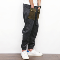KLEPHT CO JAPANESE RETRO PATCH WORK MULTI POCKET CASUAL JOGGER PANTS - Thumbnail 3
