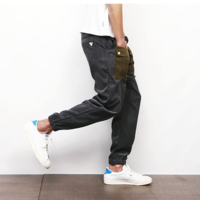 KLEPHT CO JAPANESE RETRO PATCH WORK MULTI POCKET CASUAL JOGGER PANTS - Thumbnail 4