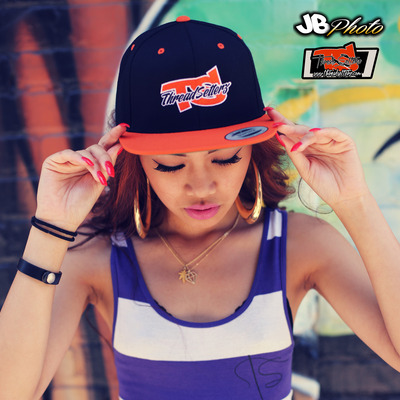 Ts black and orange two tone snapback hat