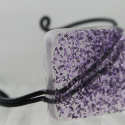 "madeline" with black wire in harliquin, bracelet 