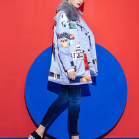 ISABEL KLEIN RETRO MAGAZINE FIGURED WINTER COAT F154043666 - Thumbnail 4