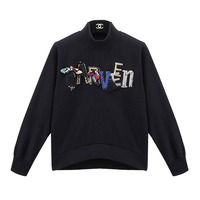 CARVEEN PINK BLACK PATCH WORK DESIGN SWEATSHIRT - Thumbnail 2