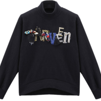 CARVEEN PINK BLACK PATCH WORK DESIGN SWEATSHIRT - Thumbnail 4