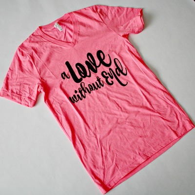 A love without end neon pink unisex tshirt