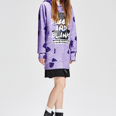 Inxx high fashion black and blank printed purple sweatshirt tm53100575 - Thumbnail 5
