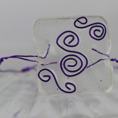 "hannah" in clear resin and purple 