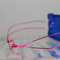 "Hannah" in Blueberry Twinkle Resin and Hot Pink Wire  - Thumbnail 1