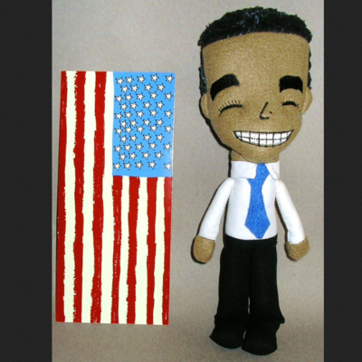 2012 victory edition obama plush doll - hand made ltded 500 - Thumbnail 4