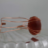 "Alyssa" in Tiger Lily Resin and Rose Wire  - Thumbnail 1