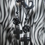 Small Black Rose Earrings with Small Black Crosses-3