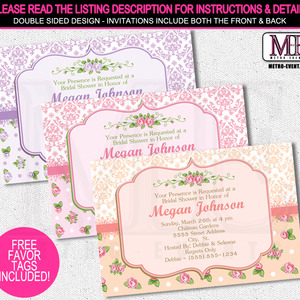 Shabby Chic Bridal Shower Invitations