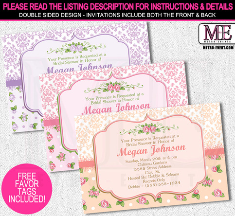 Shabby Chic Bridal Shower Invitations