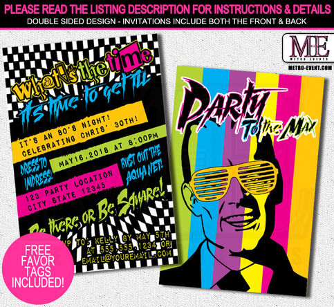 80's Party Invitations