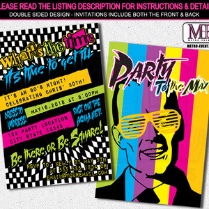 80's Party Invitations - Thumbnail 2