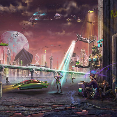 Book cover fantasy sci-fi art limited edition giclee print "the machine" 