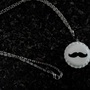 White Bottle Cap Mustache Necklace-1