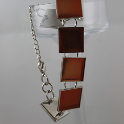 "connect the squares bracelet" in shades of tiger lily 