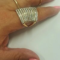 Multilayer Ring - Austrian Crystal Rhinestones Wide Ring - Multi Layer - Thumbnail 1