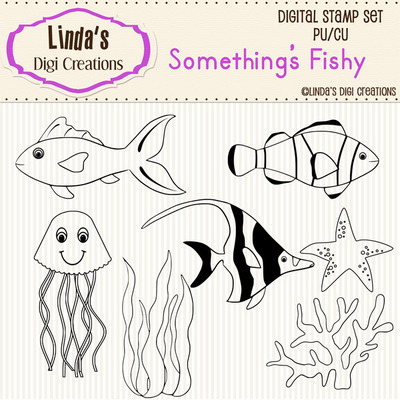 Something's fishy (digital stamp set)