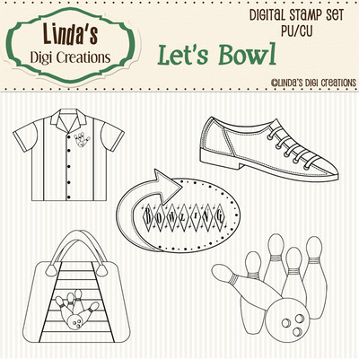 Let's bowl (digital stamp set)