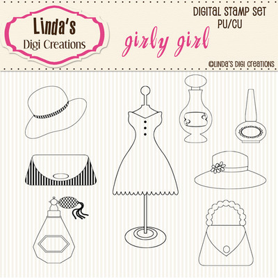 Girly girl (digital stamp set)