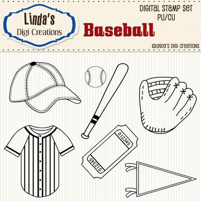 Baseball (digital stamp set)
