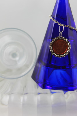 Tiger Lily Bottlecap on Silver Chain Bracelet 