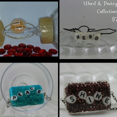 Word play bracelet - shine, peace, nerd,sweet, laugh