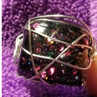 "Whirlwind Square Pillow Top" Wire Wrapped Ring - Thumbnail 1