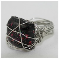 "Whirlwind Square Pillow Top" Wire Wrapped Ring - Thumbnail 4