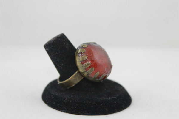 Antique Bronze Ring in Jupiter Resin