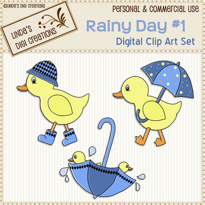 Rainy day #1 (clip art set) - Thumbnail 5