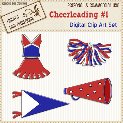 Cheerleading #1 (clip art set) - Thumbnail 4