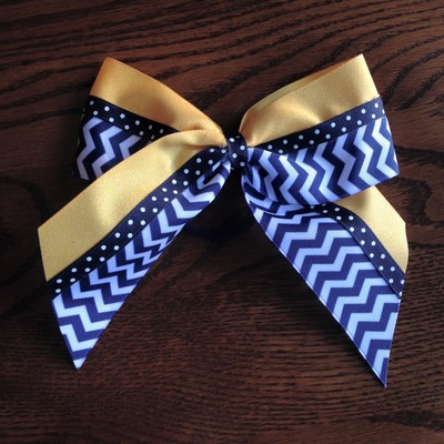 Navy chevron and dots with glitter yellow/gold - Thumbnail 3