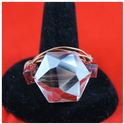 Smoked topaz wire wrapped ring 