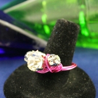 "Zarina" Hot Pink Wire Wrapped Ring  - Thumbnail 1