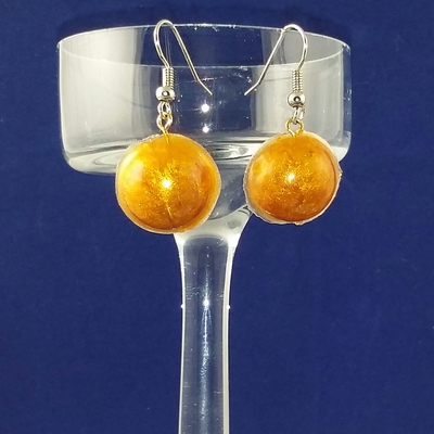 "Dots!" Earrings in Marigold Resin
