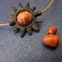 Rust Aged Vintage Book Salvaged Paper Beads, 30 pcs - Thumbnail 4