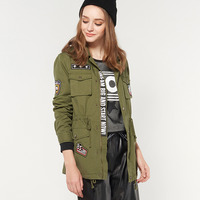 CACHE STREET FASHION DARK GREEN MILITARY STYLE JACKET - Thumbnail 1