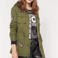 CACHE STREET FASHION DARK GREEN MILITARY STYLE JACKET - Thumbnail 4