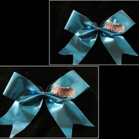 "THOR" CHEER BOW; Metallic Teal 2 in Bow; Personalize Center  - Thumbnail 2