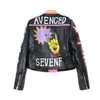 ROCK AND ROLL STREET FASHION METAL DECORATIVE MOTORCYCLE LEATHER JACKET - Thumbnail 2