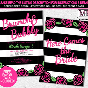 Black and white bridal shower invitations - Thumbnail 2