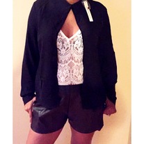 Lace/ Leather Romper