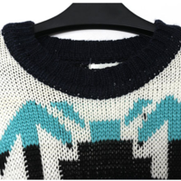 STREET FASHION ETHNIC STYLE BAT SLEEVED DRESS SWEATER Q5841-4 - Thumbnail 2