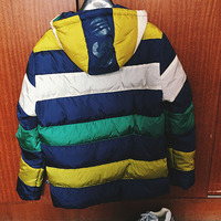 ADS NEO FASHION UNISEX THICK PADDED DARK BLUE DOWN COAT - Thumbnail 3