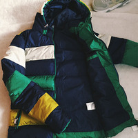 ADS NEO FASHION UNISEX THICK PADDED DARK BLUE DOWN COAT - Thumbnail 4