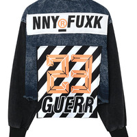 STREET FASHION CAMOUFLAGE LETTER FIGURED SHIRT JACKET - Thumbnail 2